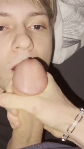 Invited home a sweet twink and fucked in the mouth cum on the face   Clip 1