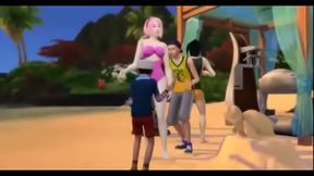 Hinata Cheats With Teacher On Beach While Naruto Listens To Her Screams Of Pleasure