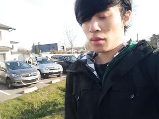 Jon Arteen takes his twink wang outside, pees in a lake and suddenly feels the urge to masturbate