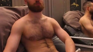 wild Bearded dude Strokes His penis