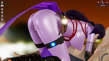 Honey Select 2: Girl in purple bodysuit gets dicked