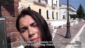 Busty Italian student gets fucked in public park POV