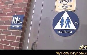 Black babe sucking white cock interracial gloryhole 19