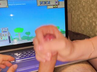 Stepsister Distracts me from playing Age Of War by giving me a HANDJOB