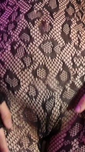 Rebecca Diamante Sexy Catsuit and Red Leather High Heels Ita