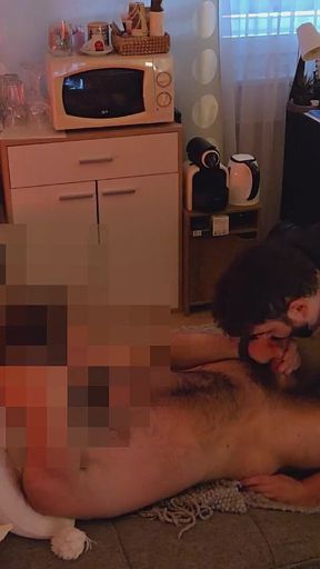 Hairy Straight Muscle Runner Gets His Big Cock Sucked and His Body Worshipped