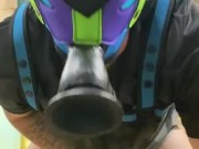 Pup cums on toy and shoves it down his muzzle. Onlyfans @pup_granger