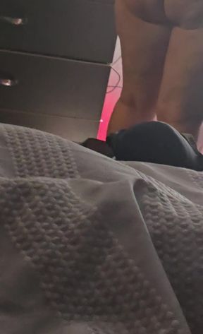 Step mom in panties in front of step son big dick without shame