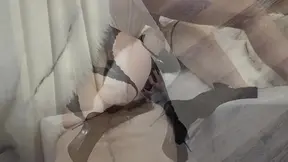 Lustful girlfriend gets frisky in a massive fur coat