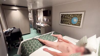 The girl at the hotel reception brings me a soda and helps me finish cumming