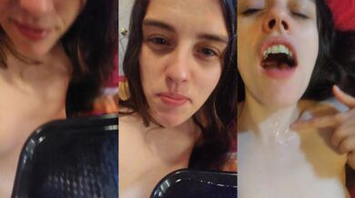 PinkMoonLust thinks she can SQUIRT GLITTER in her Mind! She Tastes her own Pussy Cum & Pours on Neck