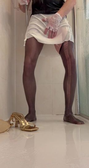 prostate_play - crossdresser threesome 2 trans sex dolls with pantyhose fetish - pt2