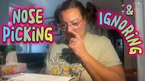 Nose-Picking Secretary Ignores You – Close-Up Nostril Play