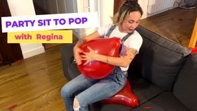 04-Regina Sits with all of her weight to Pop 12in red balloons 9 min