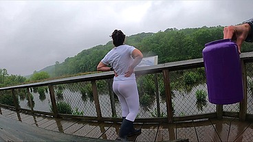 Wet t-shirt prank - Unsuspecting wife