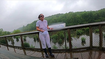 Wet t-shirt prank - Unsuspecting wife