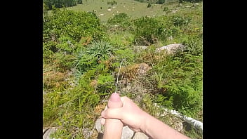 Jon Harden jerking off in the mountains while hiking