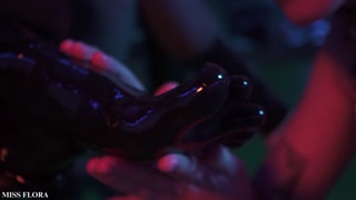 Triple Domination Latex Shining and Spanking with Mistress Ae, Mixstress Switch &amp; Mushroom Sofi