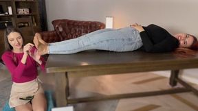 Stella Tickle Feet In Tan Pantyhose Of Weronika