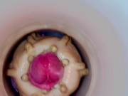 Fucking pussy fleshlight - inside view - close up cumming