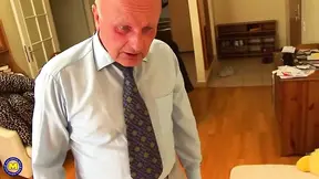 Old Pervert Gets Exactly What He Wanted When His Slutty Step Granddaughter Shows Up