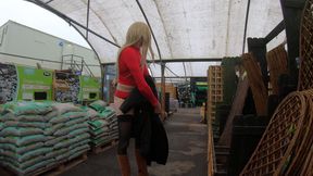 Horny crossdresser in discount store