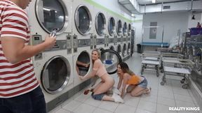 Interracial lesbian threesome between Blake Blossom, Clara Trinity, and Leila Larocco