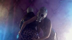 Latex and gasmask asmr lesbian fun