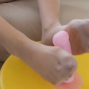 MILF Foot Job with Pantyhose on