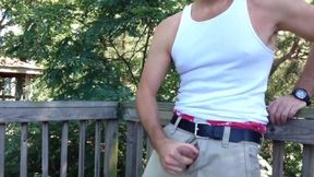 Jerking Off By The Creek On A Pier Verbal In My Wifebeater And Boxers