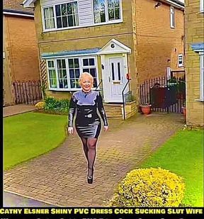 Cathy Shiny PVC Dress With Shiny Stockings and High Heels Otley Porn Slut at Home Front Drive Public Parade in Shiny PVC Skirt Neighbours and Passers-by Looking with Cathy Humiliated Outdoors Exposed In Home Otley Street