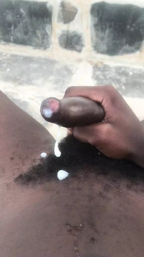 Hard uncut cock