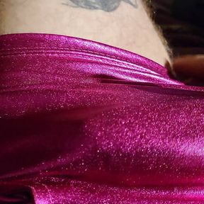 Cum inside metallic underwear pants