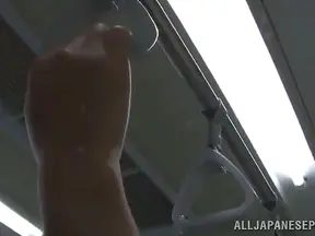 Sneaky Hands Explore Horny Girl on Train; Bathroom Fuck Ensues Passionately