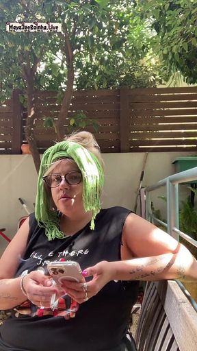 Morning Outdoor Smoking Ritual - BBW Brazilian MILF Goddess