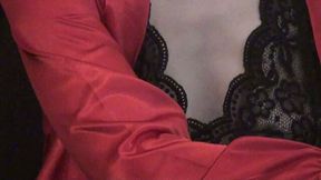 Breastplay in Pretty Black Lace Teddy