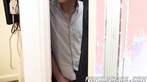 ”Curious stepson Skylar Hill tries his muscular stepdads chunky meat”