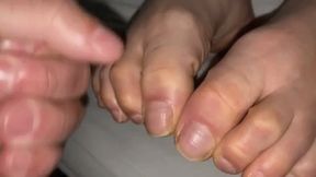 ANOTHER JERK OFF OVER NATURAL POINTED LONG TOES - FULL HD