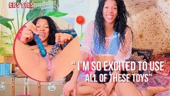 Sabrina J rubs her clit and uses glass dildos for solo masturbation