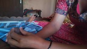 Mallu Cums on Her Husband's Penis