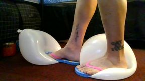 White Flip Flops Pop White Balloons