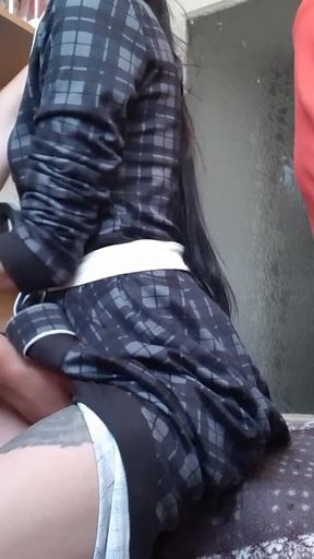 While My Girlfriend Was Preparing Breakfast, I Was Riskily Having Sex with My Neighbor Behind Her Back