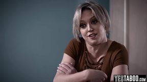 Curvy MILF with big boobs and hairy pussy fucks teen girlfriend