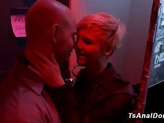 Shemale Danni Daniels dominates naive couple in intense raw anal tranny threesome hardcore