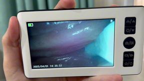 girls explore their holes with endoscope