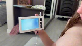girls explore their holes with endoscope