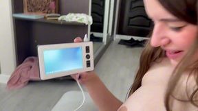 girls explore their holes with endoscope