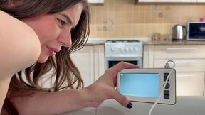 girls explore their holes with endoscope