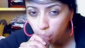 Gorgeous Indian chick cock sucking for a load of thick jizz