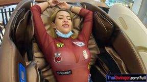 Curvy Asian MOM GF rides and jerks her big dick